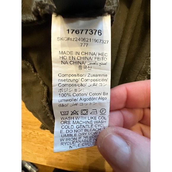 SHEIN Olive Green Corduroy Bib Overalls Women's Size XXL Button Side Cropped - Picture 7 of 11